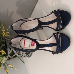 Caparros Elegant Navy Blue Sparkle Women's Heels